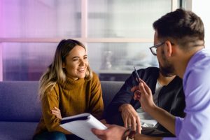 Creative people working at startup